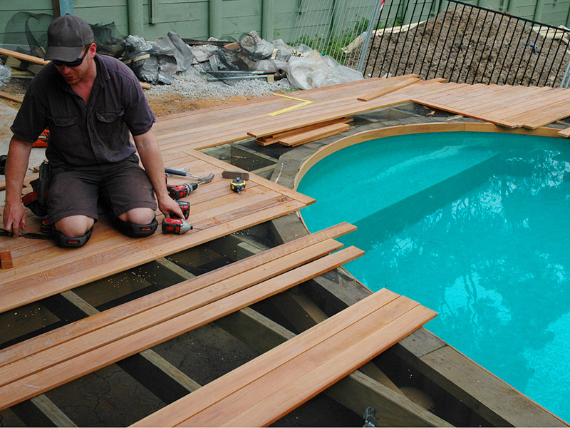 Can I attach decking around the top of the pool coping?