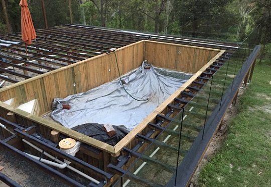 pool decking on coping